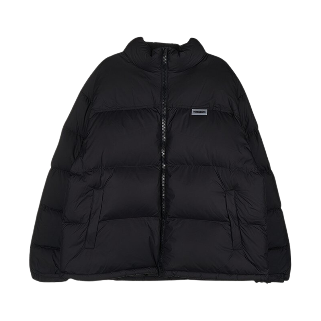 베트멍 로고 패치 패디드 자켓 블랙(Vetements Logo Patch Padded Jacket Black)