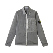 Stone Island 1200005 Nylon Metal in Econyl Overshirt with Pocket and Two-Way Zipper Pearl Grey - 25SS