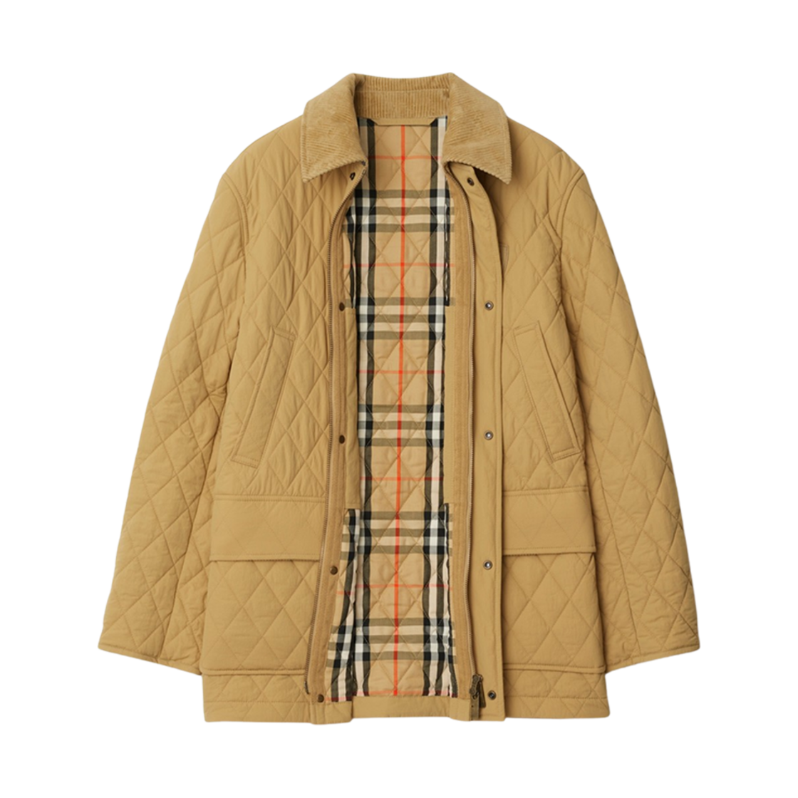 (W) 버버리 퀼티드 나일론 반 자켓 플랙스((W) Burberry Quilted Nylon Barn Jacket Flax) - 2