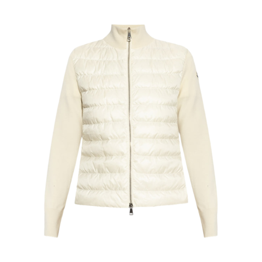 J2-093-9B00014-M1131-030 (W) Moncler Padded Wool Cardigan White - 24FW