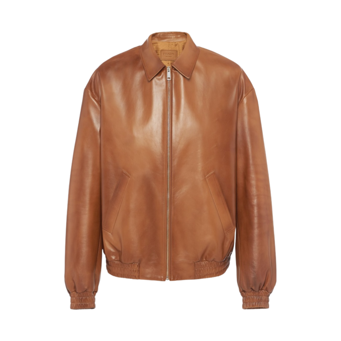 프라다 오버사이즈 나파 레더 봄버 자켓 카라멜(Prada Oversized Nappa Leather Bomber Jacket Caramel) - 1