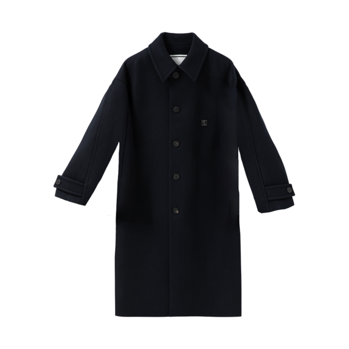 W243HC06917N Wooyoungmi Wool Blend Balmacan Coat Navy - 24FW