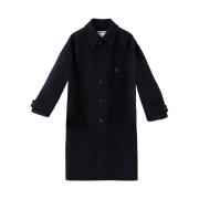 Wooyoungmi Wool Blend Balmacan Coat Navy - 24FW