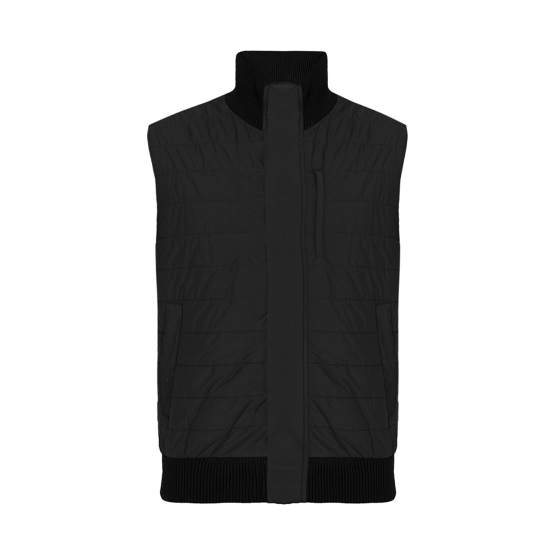 GI00054UR-12431SZ-9300 Herno Light Nylon Stretch Knit Resort Waist Coat Black