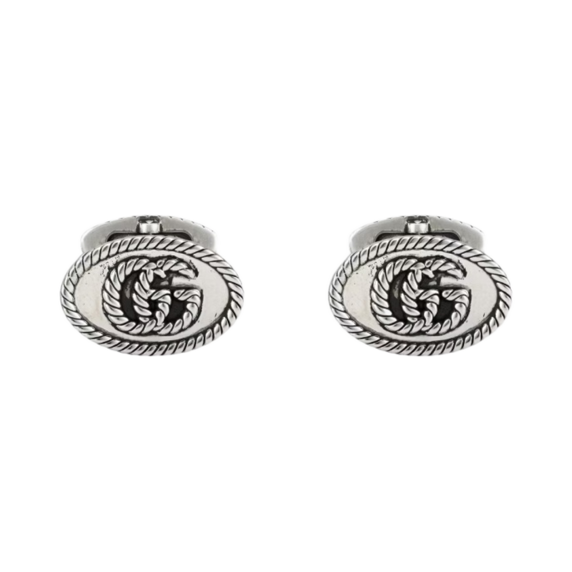 구찌 더블 G 커프스링크 실버 에이지드 피니쉬(Gucci Double G Cufflinks Silver Aged Finish) - 1