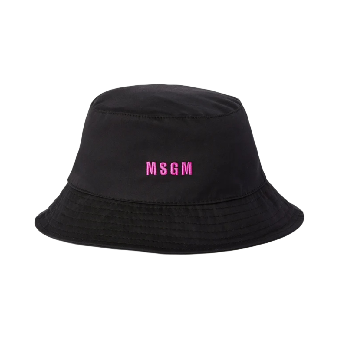 3441MDL03-237259-99 MSGM Cotton Bucket Hat with Embroidered Micro Logo Black