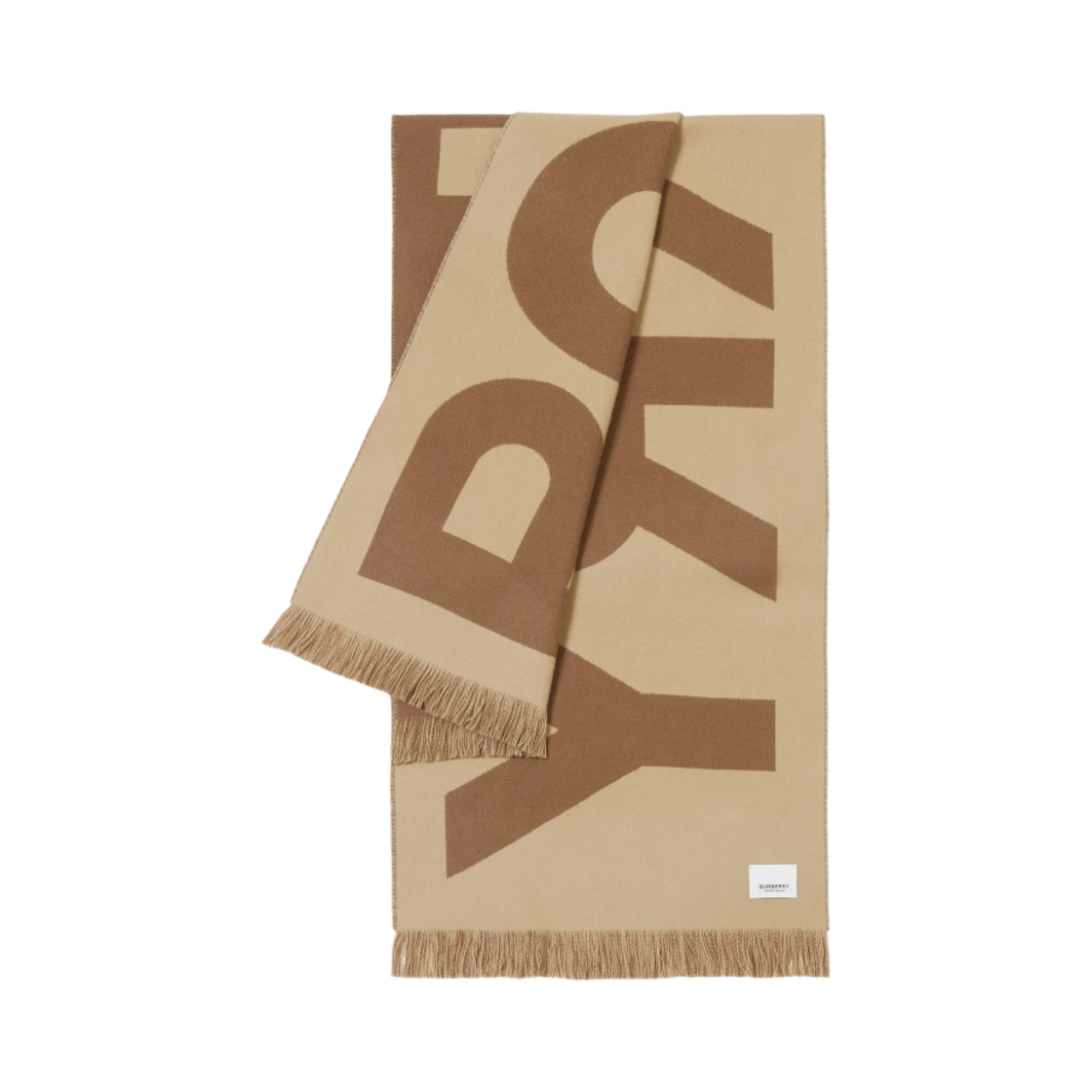 (W) 버버리 로고 울 자카드 머플러 버치 브라운((W) Burberry Logo Wool Jacquard Muffler Birch Brown) - 3