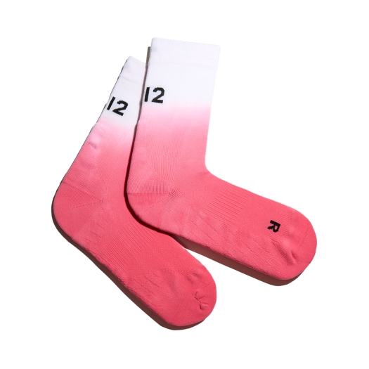 L22E0SCW308ADPK LI2 Gradation Running Crew Socks Deep Pink