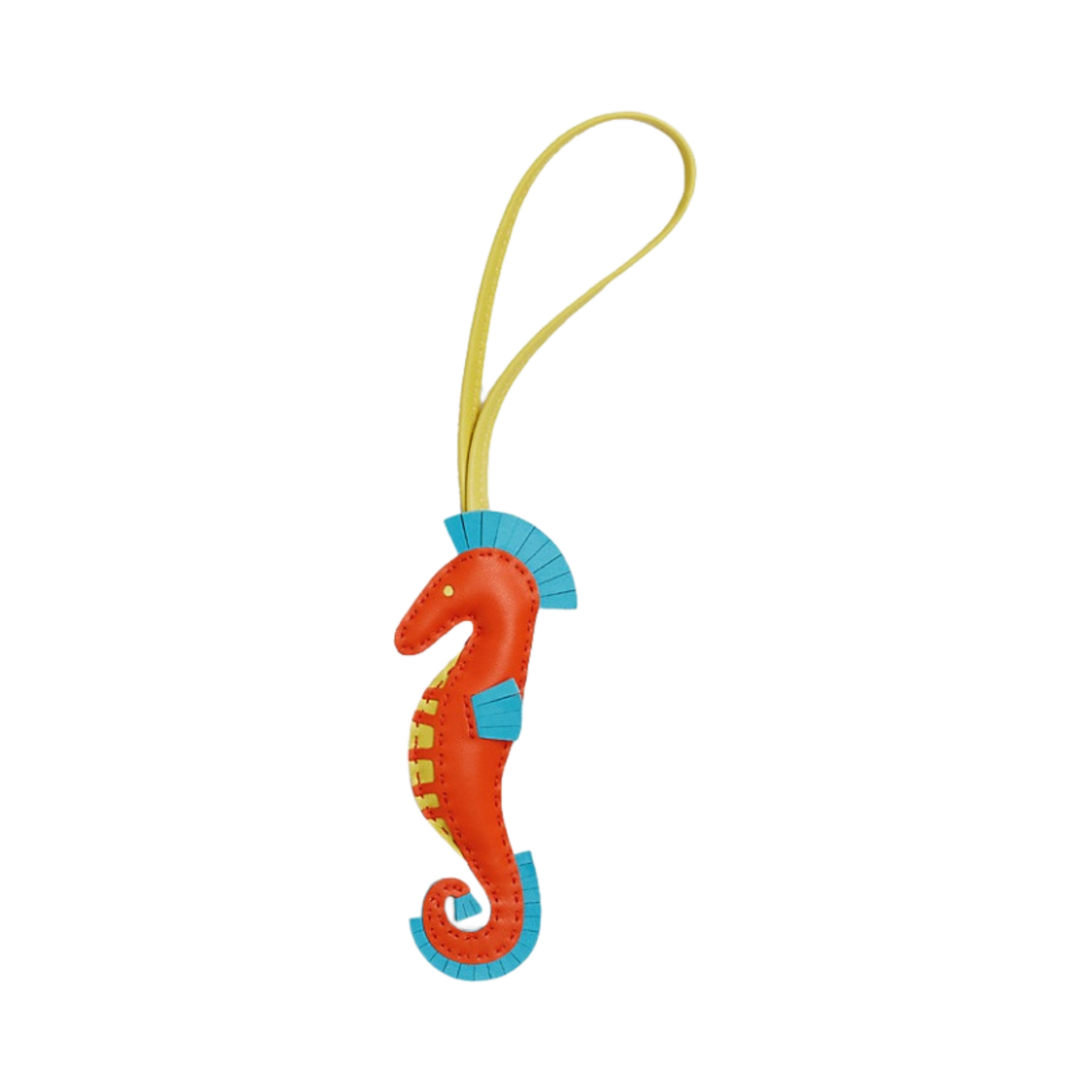 H084738CAAG Hermes Hippo Charm Milo & Orange Poppy Bleu Azteque Lime