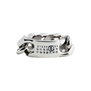 (W) MM6 Maison Margiela Classic Chain Ring Palladium
