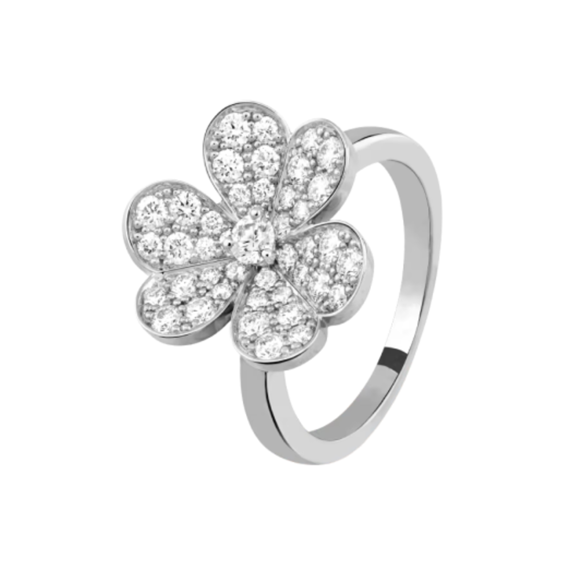 반 클리프 & 아펠 프리볼 링 1 플라워 18K 화이트 골드 다이아몬드(Van Cleef & Arpels Frivole Ring 1 Flower 18K White Gold Diamond)