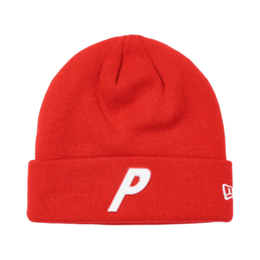 Palace New Era P Beanie Red - 22FW