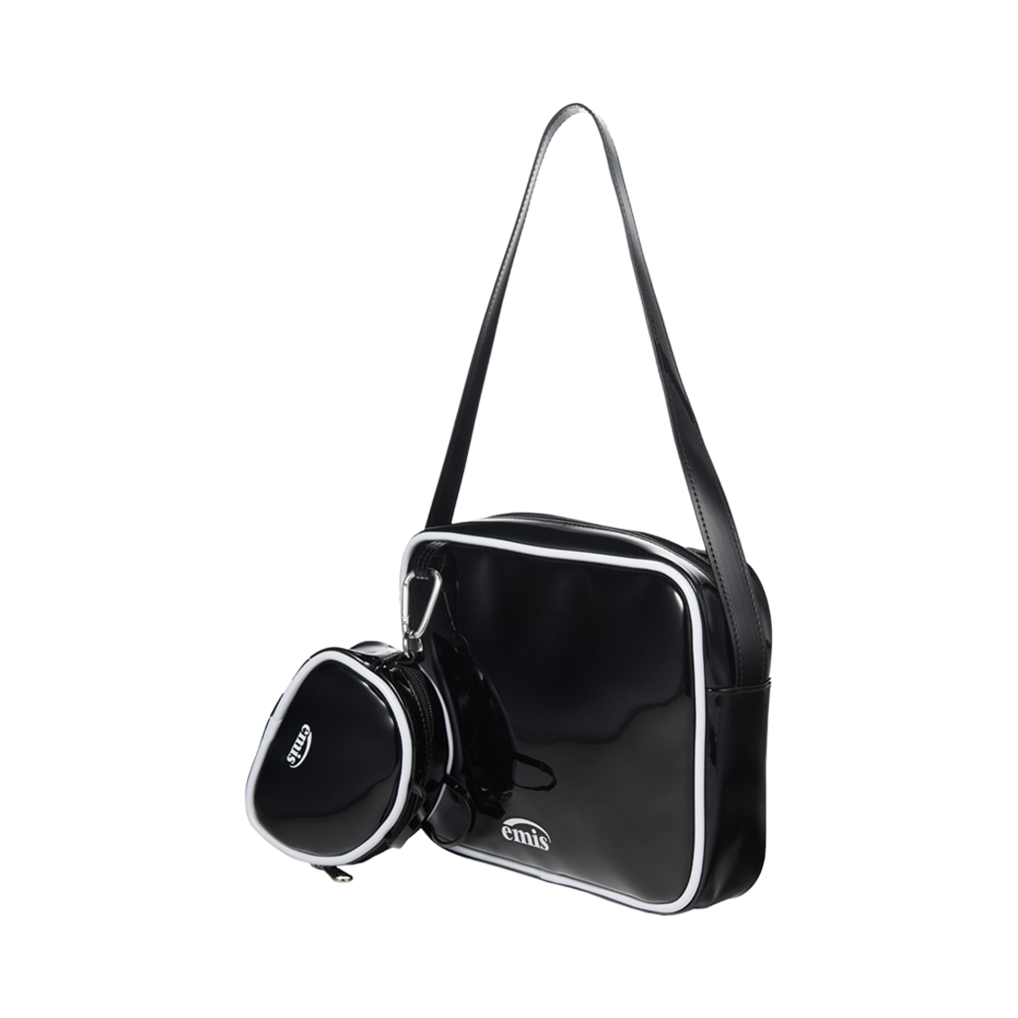 이미스 에나멜 숄더백 코인 퍼스 세트 블랙(Emis Enamel Shoulder Bag With Coin Purse Set Black) - 2