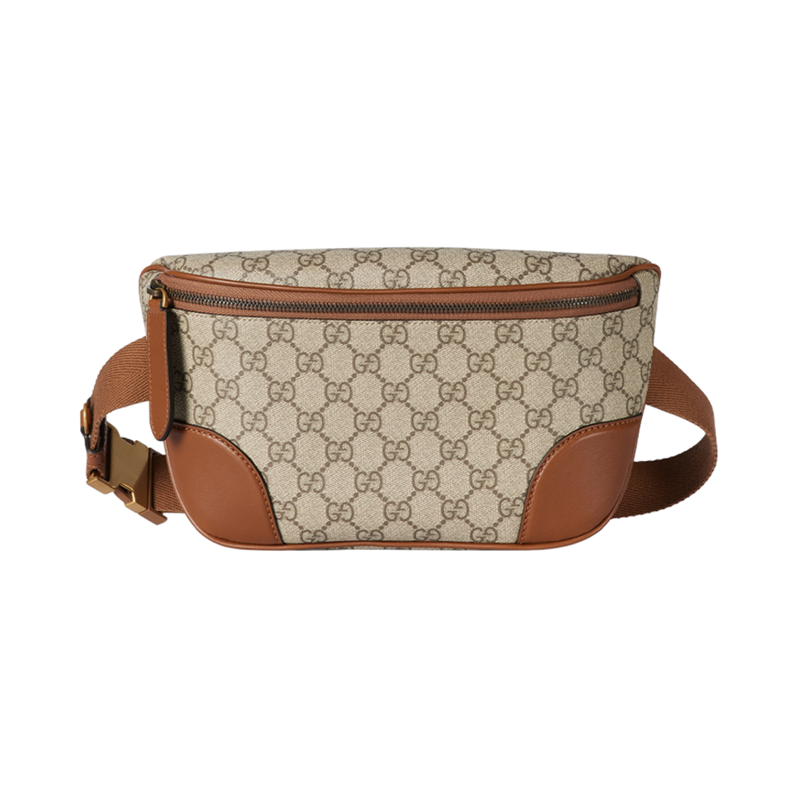 구찌 GG 엠블럼 미디움 벨트백 베이지 다크 브라운(Gucci GG Emblem Medium Belt Bag Beige Dark Brown) - 1