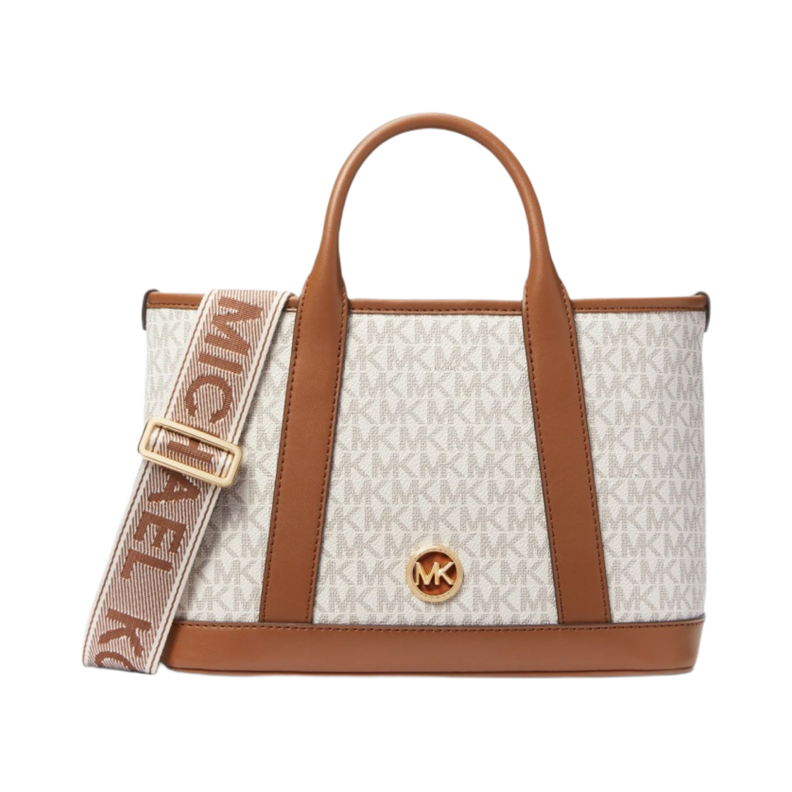 30R4G99T1V099 Michael Kors Luisa Small Signature Logo Satchel Vanilla Luggage
