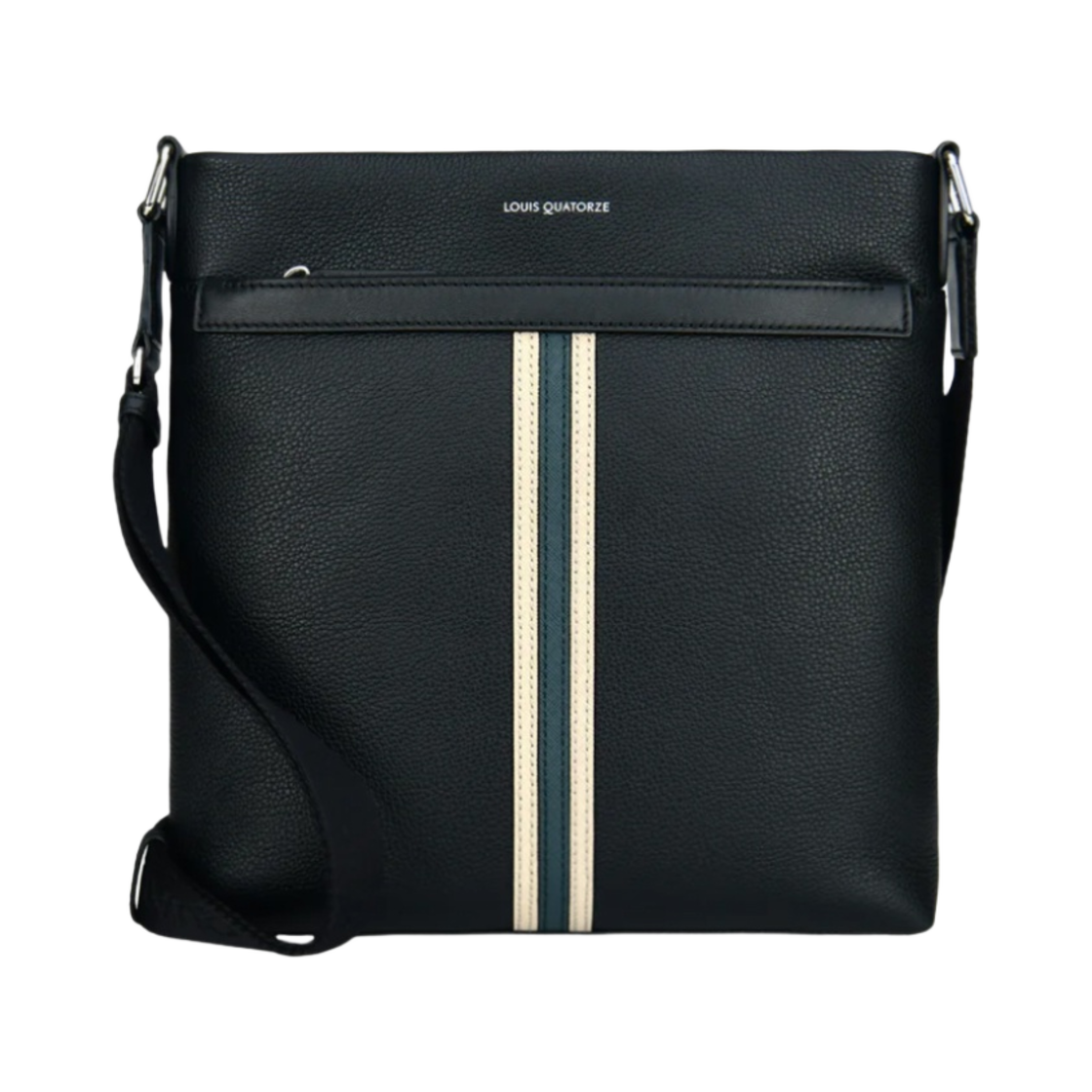 LLMO2DL02MD2BL0011 Louis Quatorze Stripes Messenger & Crossbody Bag Black