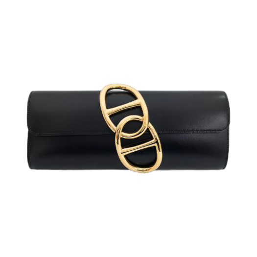 ITJB9QS98OPI Hermes Tadelakt Egee Clutch Black Gold