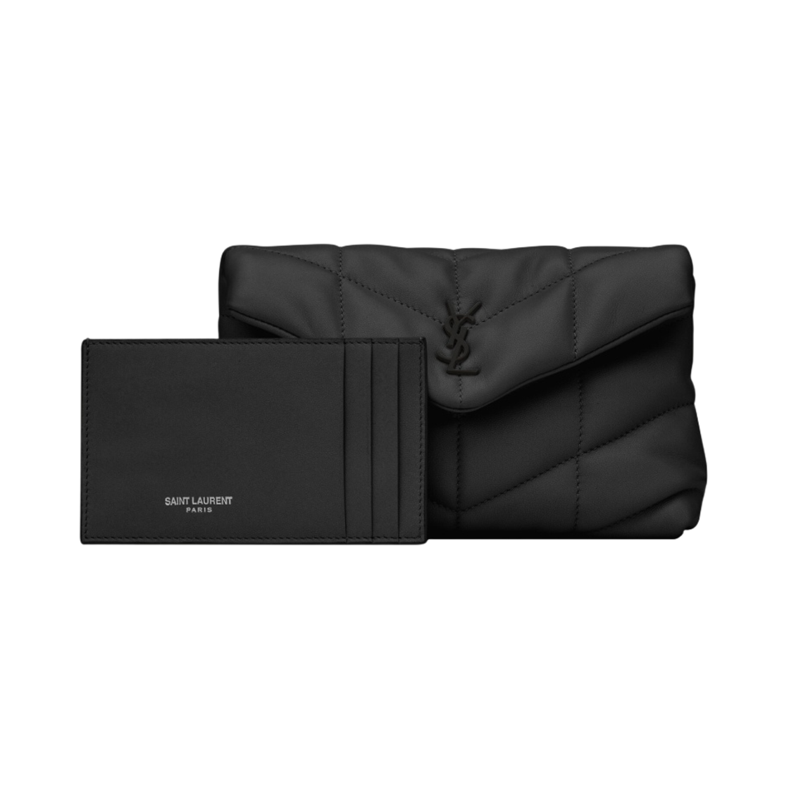 생로랑 퀼티드 램스킨 퍼퍼 스몰 파우치 블랙(Saint Laurent Puffer Small Pouch in Quilted Lambskin Black) - 2