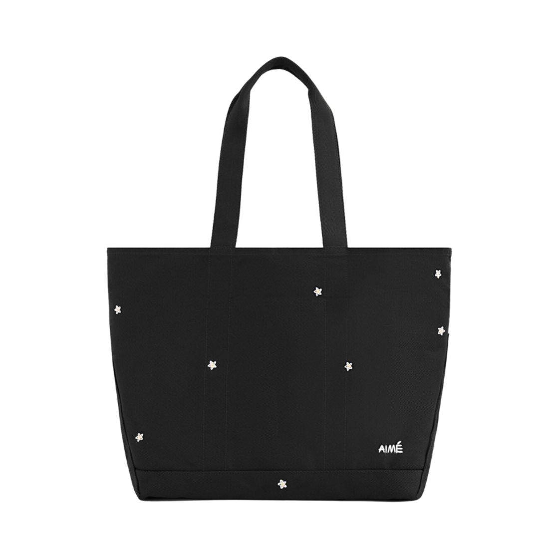 - Aime Leon Dore Floral Embroidered Large Canvas Tote Bag Jet Black