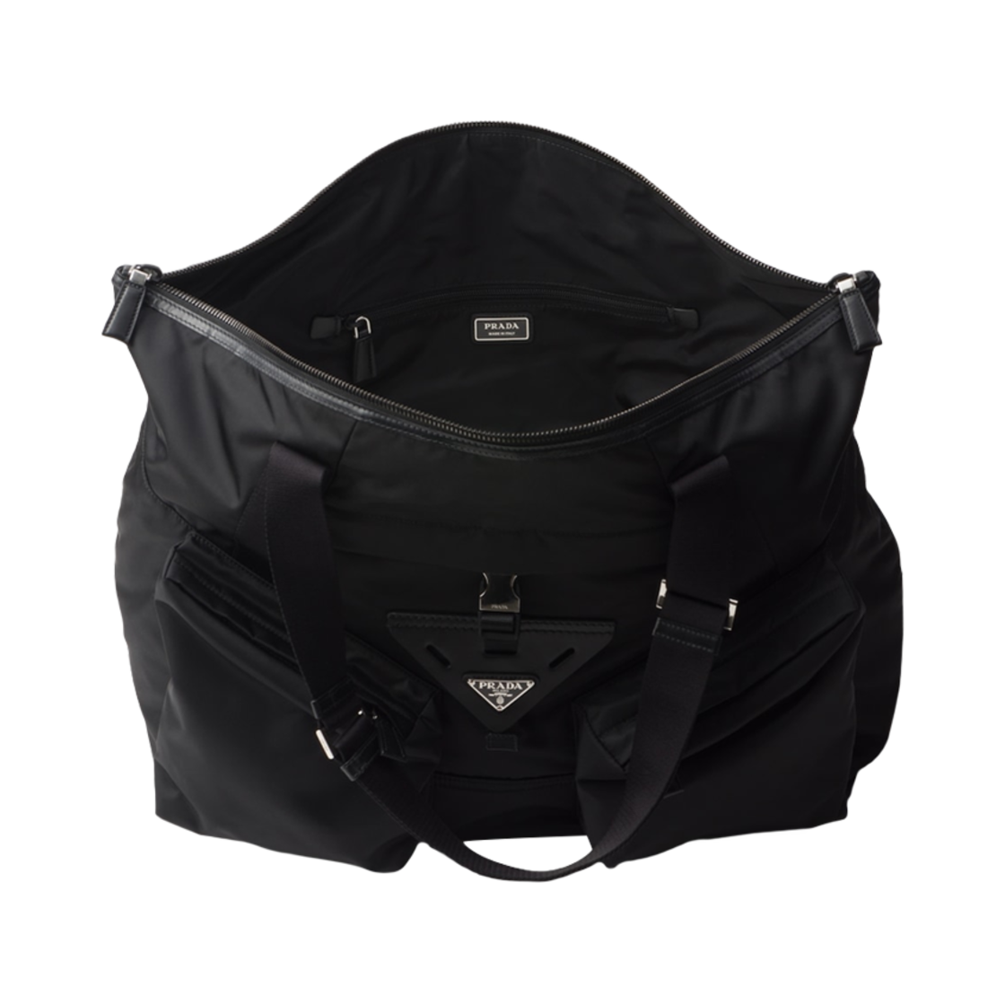 프라다 리나일론 레더 트래블 백 블랙(Prada Re-Nylon Leather Travel Bag Black) - 4