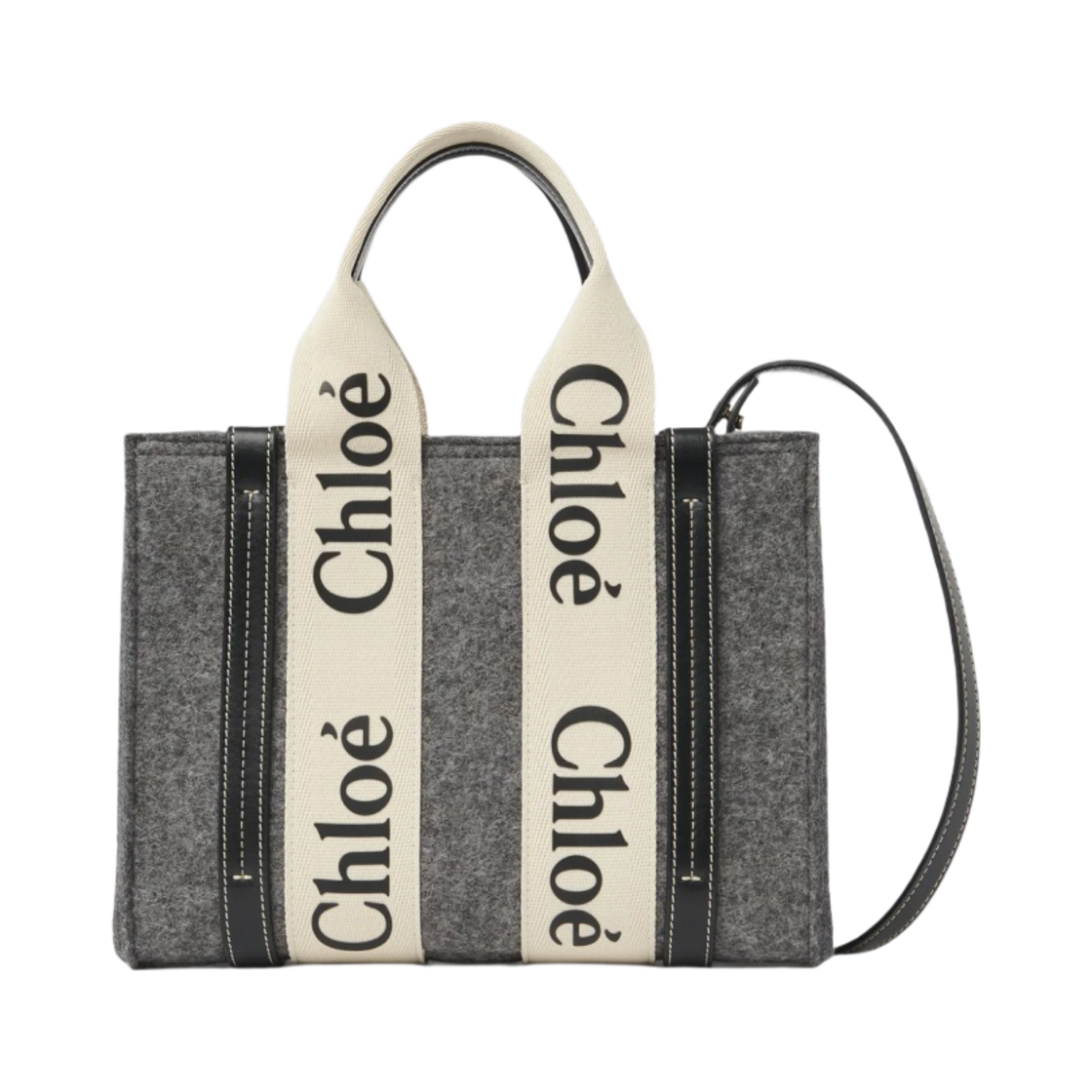 끌로에 우디 스몰 스트랩 토트백 캐시미어 그레이(Chloe Woody Small Strap Tote Bag Cashmere Grey) - 1