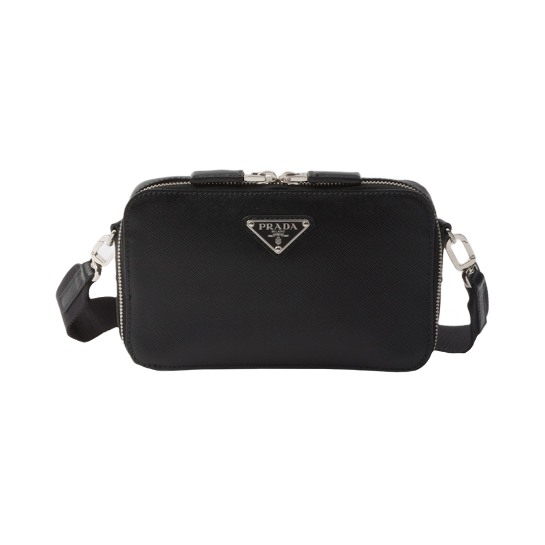 2VH173-9Z2-F0002 Prada Brique Saffiano Leather Bag Black