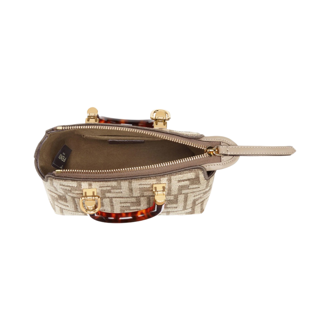 펜디 바이 더 웨이 테피스트리 패브릭 스몰 보스턴백 도브 그레이 베이지(Fendi By The Way Leather Small Boston Bag Dove Grey Beige) - 4