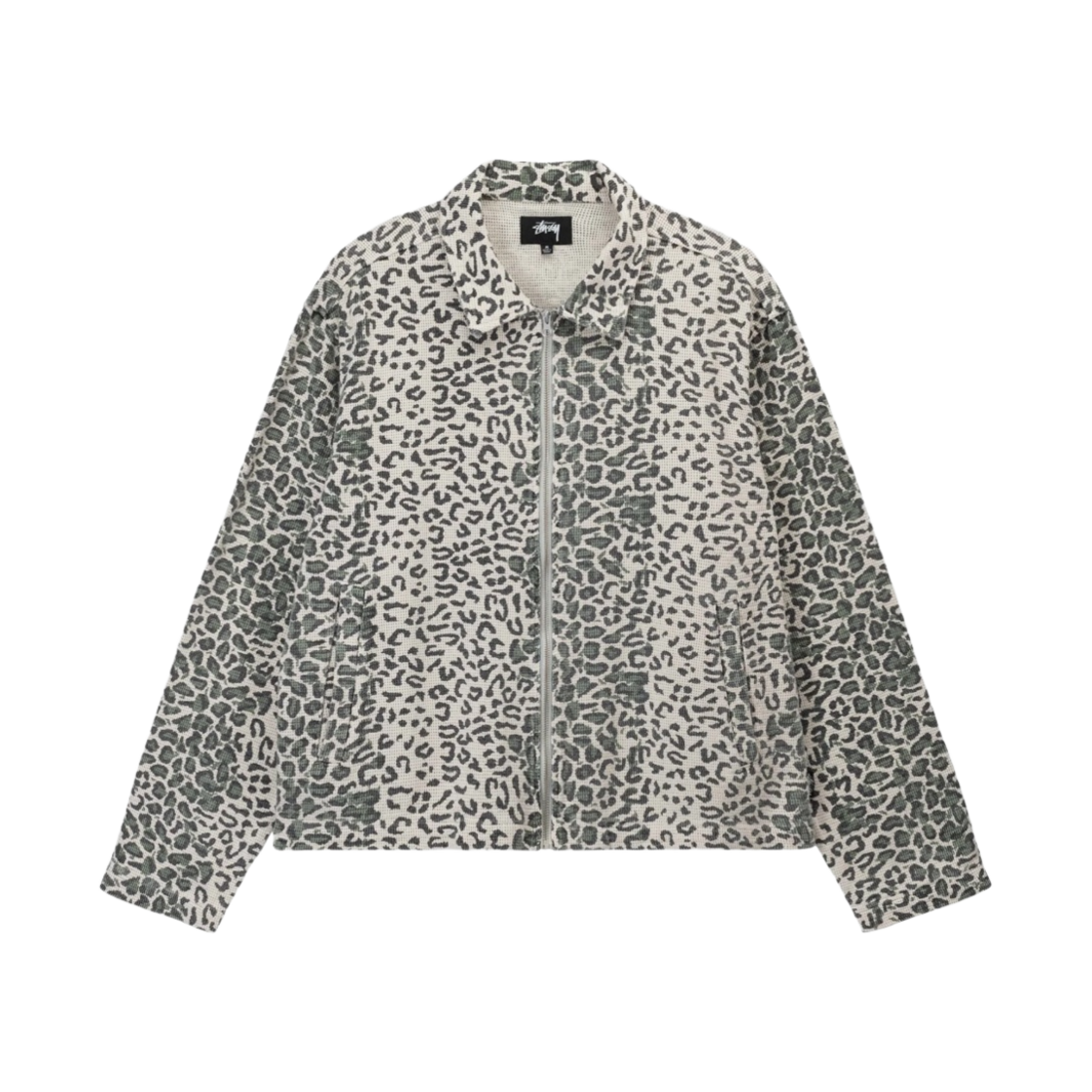스투시 레오파드 메쉬 집 자켓 본(Stussy Leopard Mesh Zip Jacket Bone) - 1