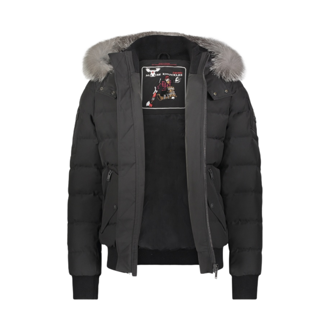 무스너클 오닉스 스카치타운 봄버 프로스트 폭스 퍼 블랙(Moose Knuckles Onyx Scotchtown Bomber Frost Fox Fur Black) - 2
