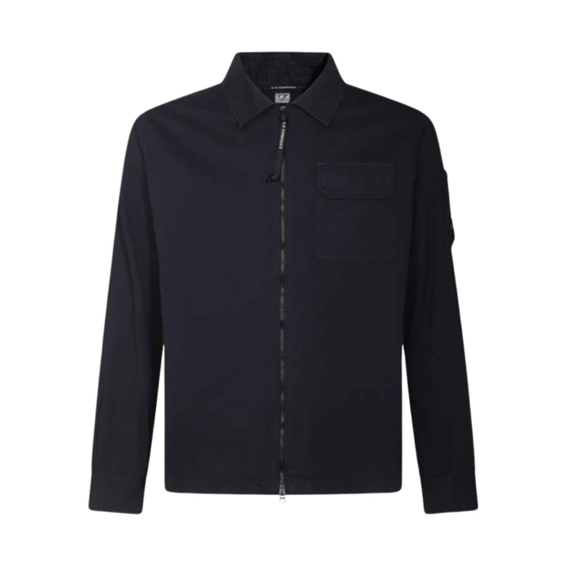 C.P. 컴퍼니 개버딘 지퍼 오버셔츠 토탈 이클립스 블루 - 25SS(C.P. Company Gabardine Zipped Overshirt Total Eclipse Blue - 25SS)