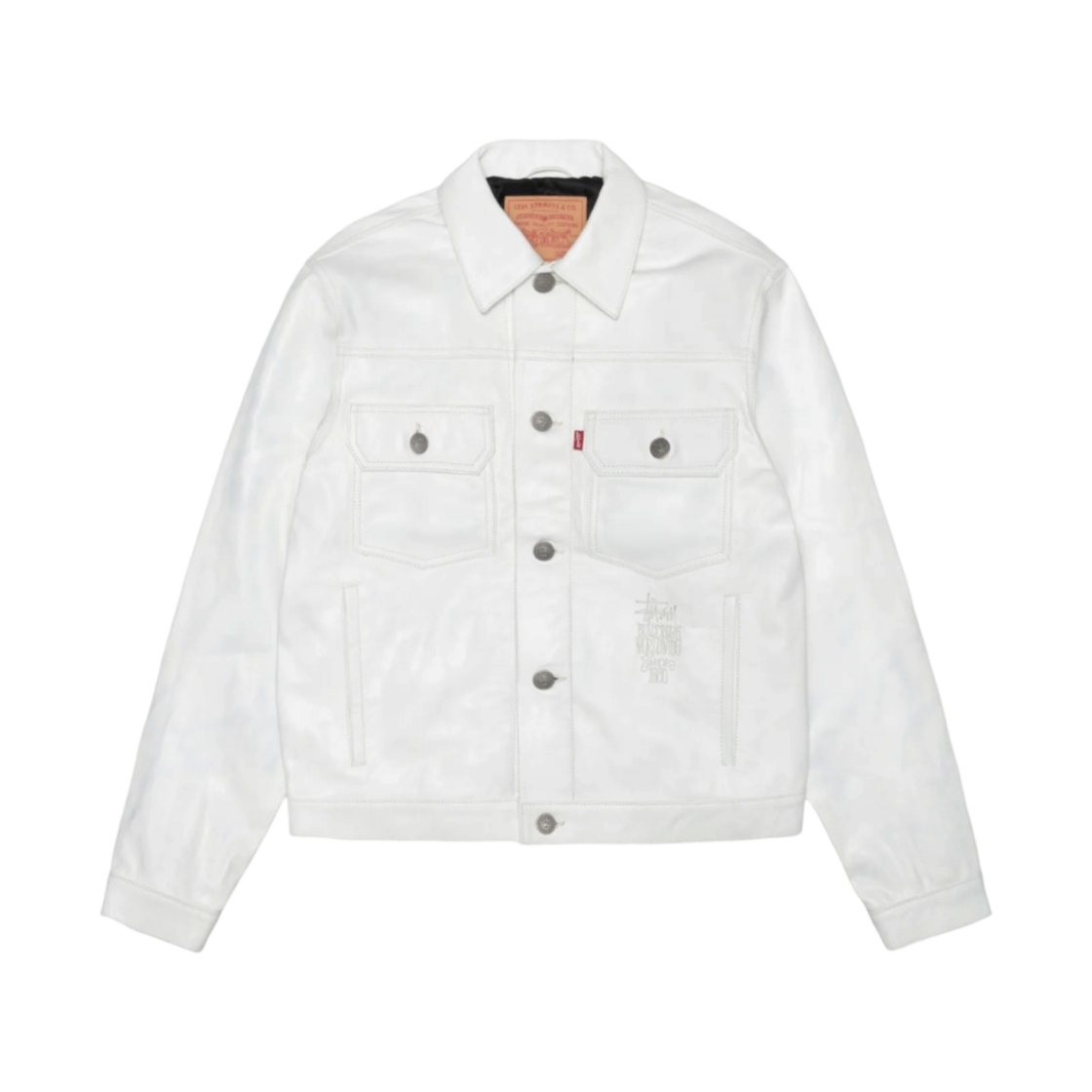 스투시 x 리바이스 레더 트러커 자켓 토푸(Stussy x Levi's Leather Trucker Jacket Tofu)