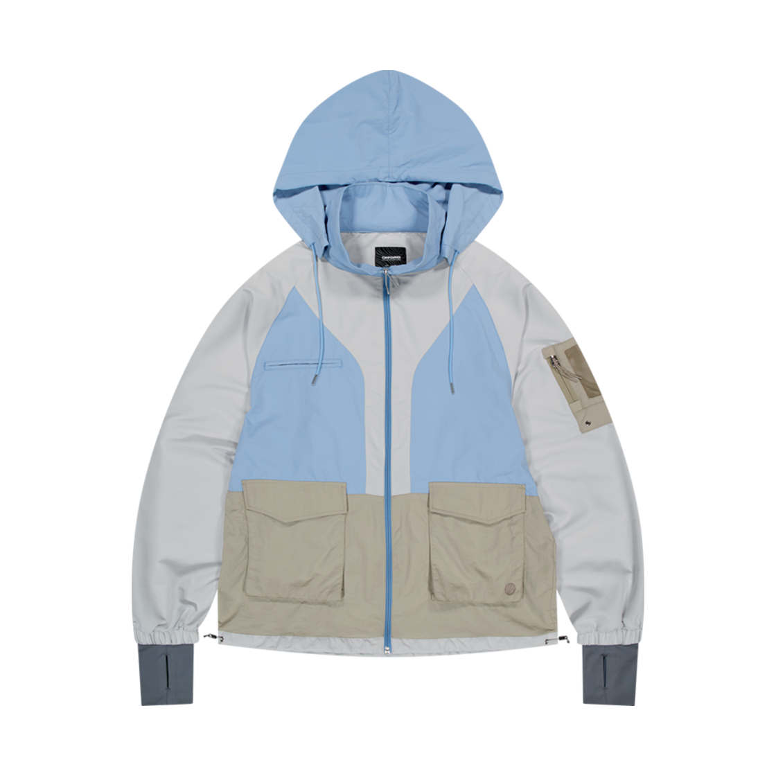 24Q1ODUJK17GR OFFGRID Odyssey Color Block Hooded Jacket Grey