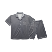 [3% 적립] Aone Cold Check Short Sleeve Pajama Set Gray Check