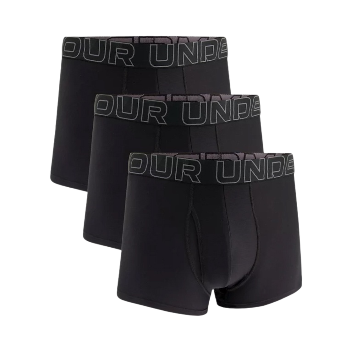 언더아머 퍼포먼스 테크 3인치 박서조크 블랙 캐슬락 (3개입)(Under Armour Performance Tech 3 Inch Boxerjock Black Castlerock (3 Pack))