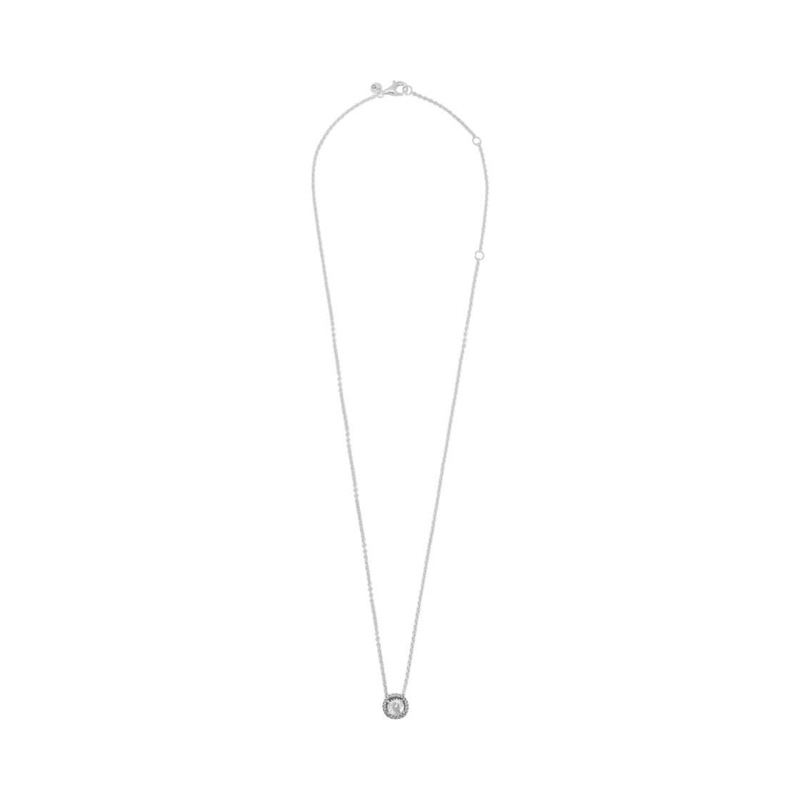 396240CZ (W) Pandora Round Sparkle Halo Necklace Sterling Silver Clear