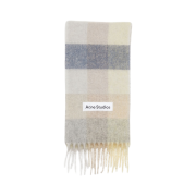Acne Studios Mohair Check Muffler Vanilla Beige