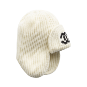 Chanel Hat Cashmere White Black