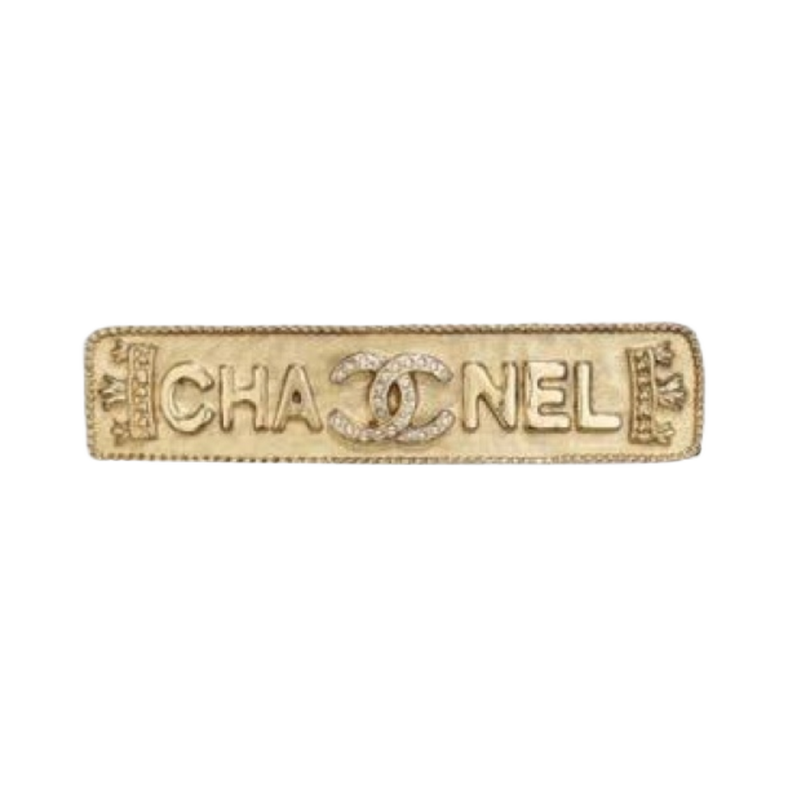 (W) 샤넬 헤어 클립 메탈 디아만테 & 골드 크리스탈((W) Chanel Hair Clip Metal Diamantes & Gold Crystal) - 1