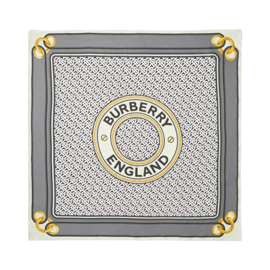 버버리 몽타주 프린트 실크 스퀘어 스카프 모노크롬(Burberry Montage Print Silk Square Scarf Monochrome) - 1