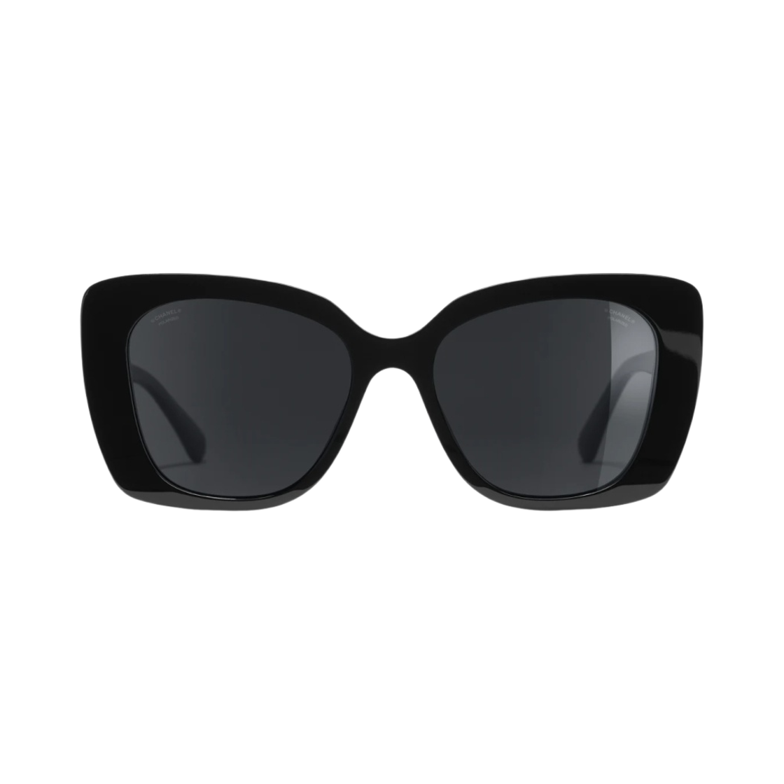 샤넬 스퀘어 선글라스 아세테이트 스트라스 & 블랙 프레임 그레이 렌즈 인터내셔널 핏(Chanel Square Sunglasses Acetate Strass & Black Frame Grey Lenses International Fit) - 1