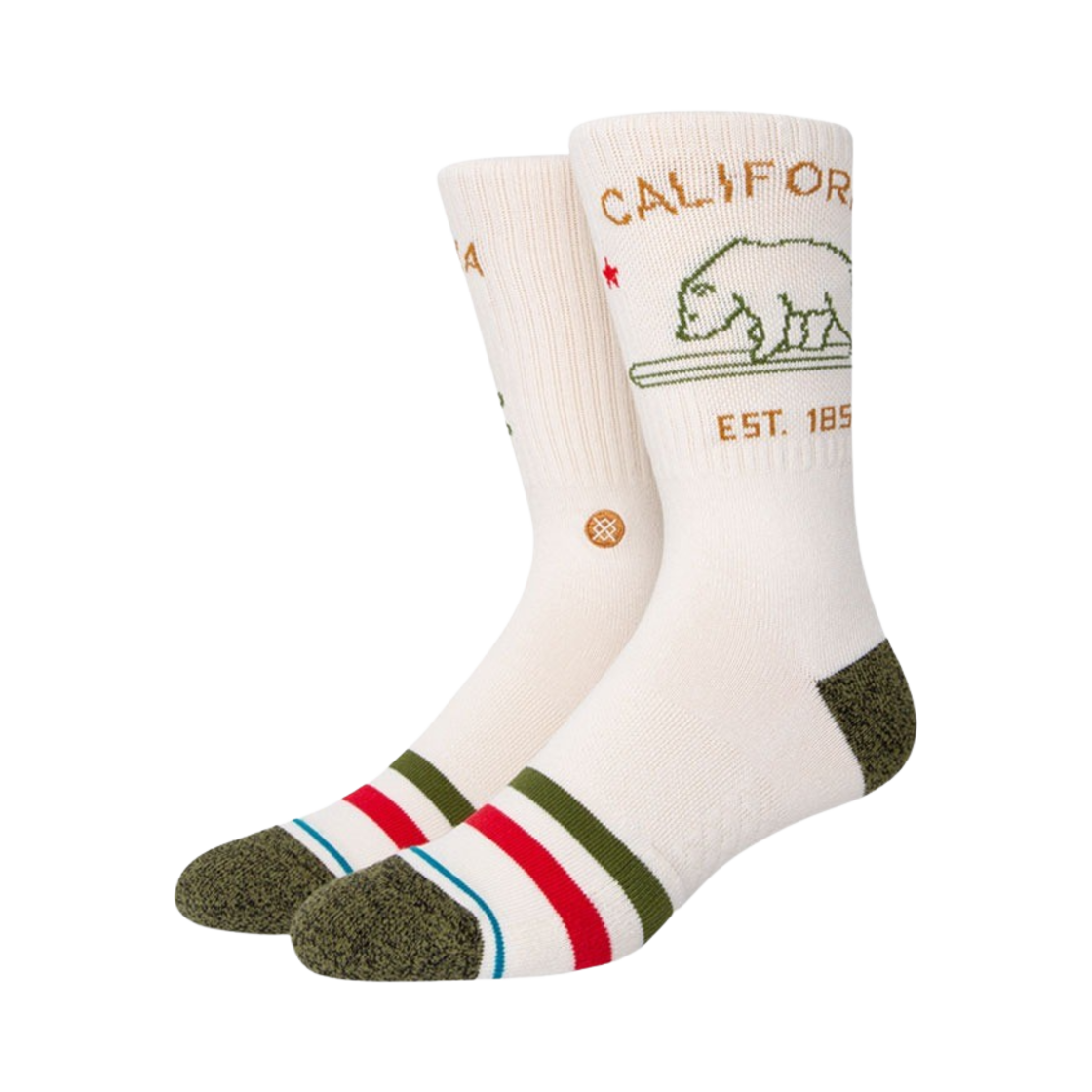 스탠스 캘리포니아 크루 오프 화이트