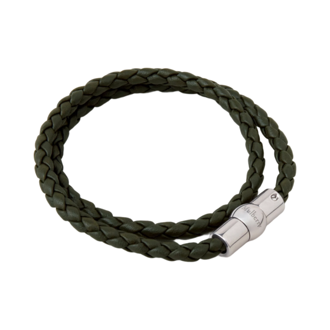 QB2384-736Q100 Mulberry Heavy Grain Stainless Steel Iris Double Bracelet Dark Green