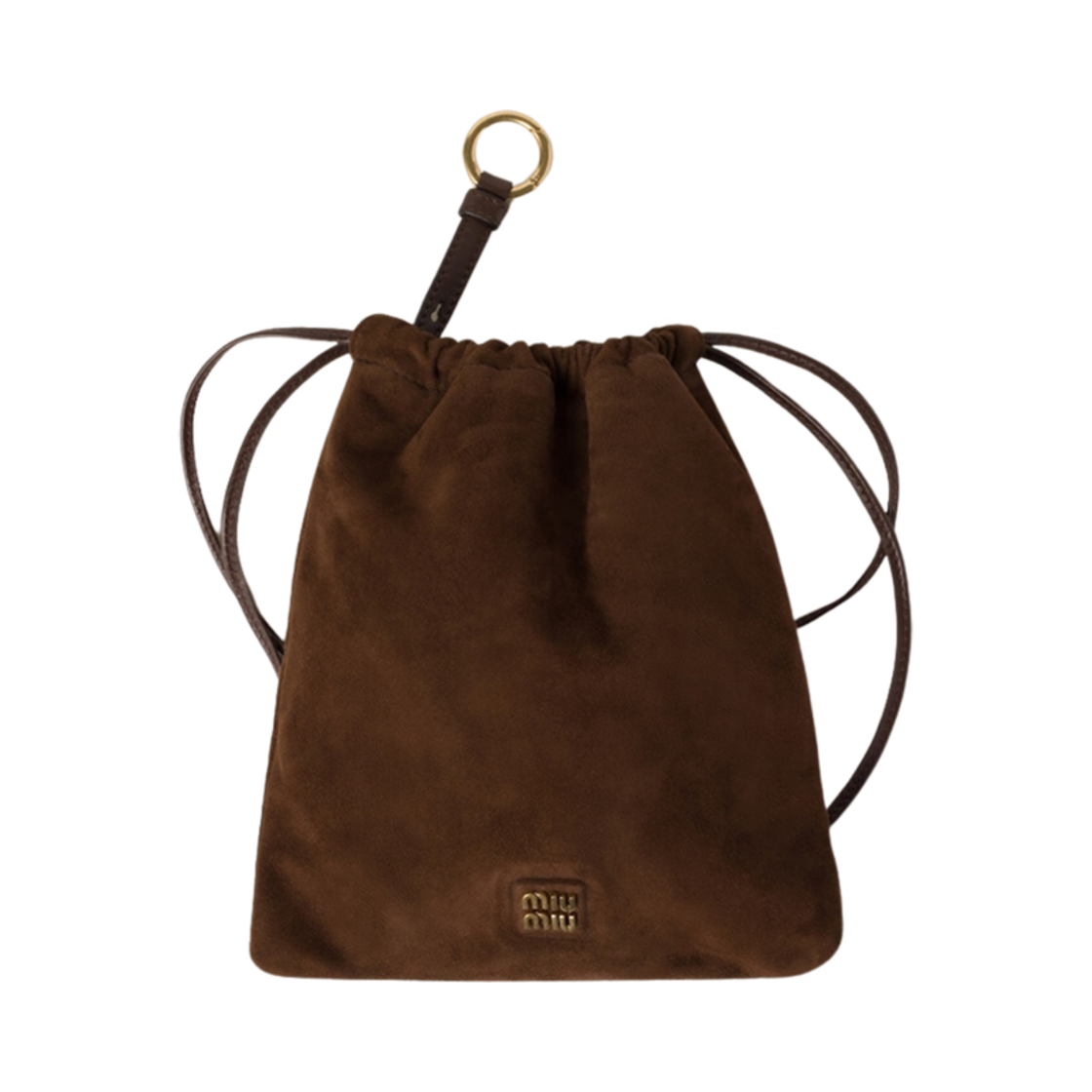 미우 미우 스웨이드 파우치 코코아 브라운