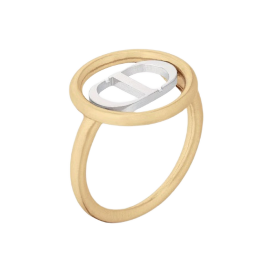 (W) 디올 30 몽테뉴 링 골드 피니쉬 실버 피니쉬 메탈((W) Dior 30Montaigne Ring Gold Finish Silver Finish Metal) - 1