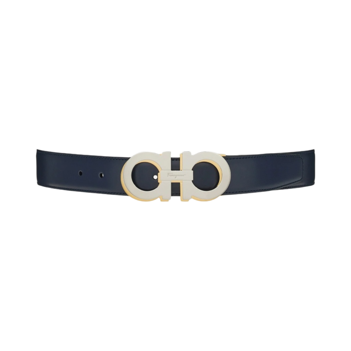 670187-758624 Ferragamo Reversible and Adjustable Belt Black Navy Blue