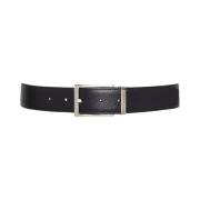 Ferragamo Reversible and Adjustable Belt with Rectangular Buckle Black Hickory