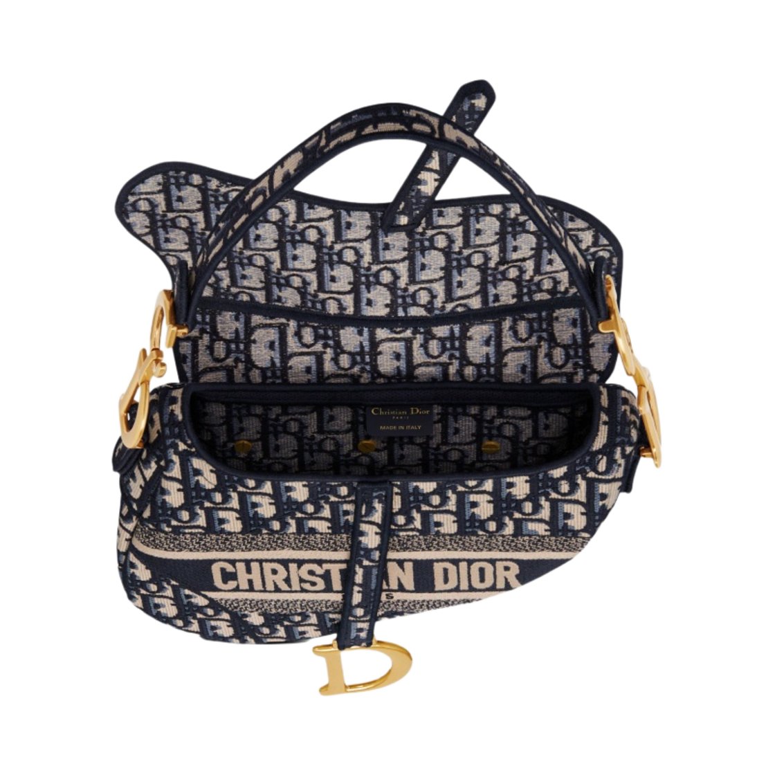 디올 새들백 블루 디올 오블리크 자카드(Dior Saddle Bag Blue Dior Oblique Jacquard) - 2