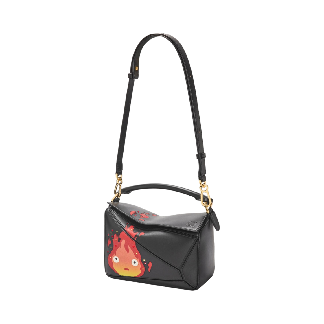 로에베 x 하울의 움직이는 성 캘시퍼 스몰 퍼즐백 사틴 카프스킨 크리스탈 블랙(Loewe x Howl's Moving Castle Calcifer Small Puzzle Bag in Satin Calfskin and Crystal Black) - 5