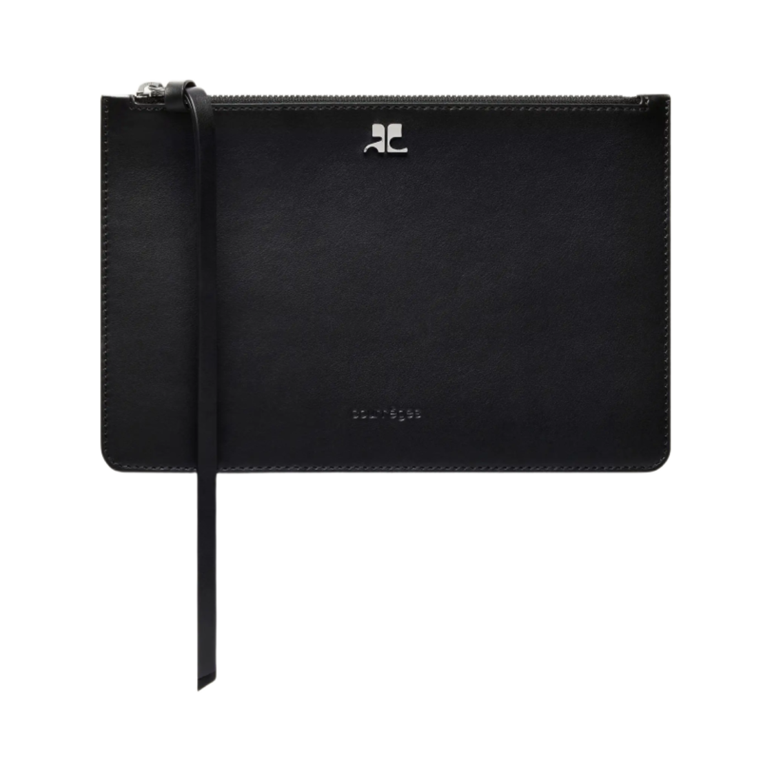 125GPM016CR00659999 Courreges AC Leather Pouch Black