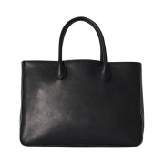The Row Small E/W Day Luxe Bag in Leather Black